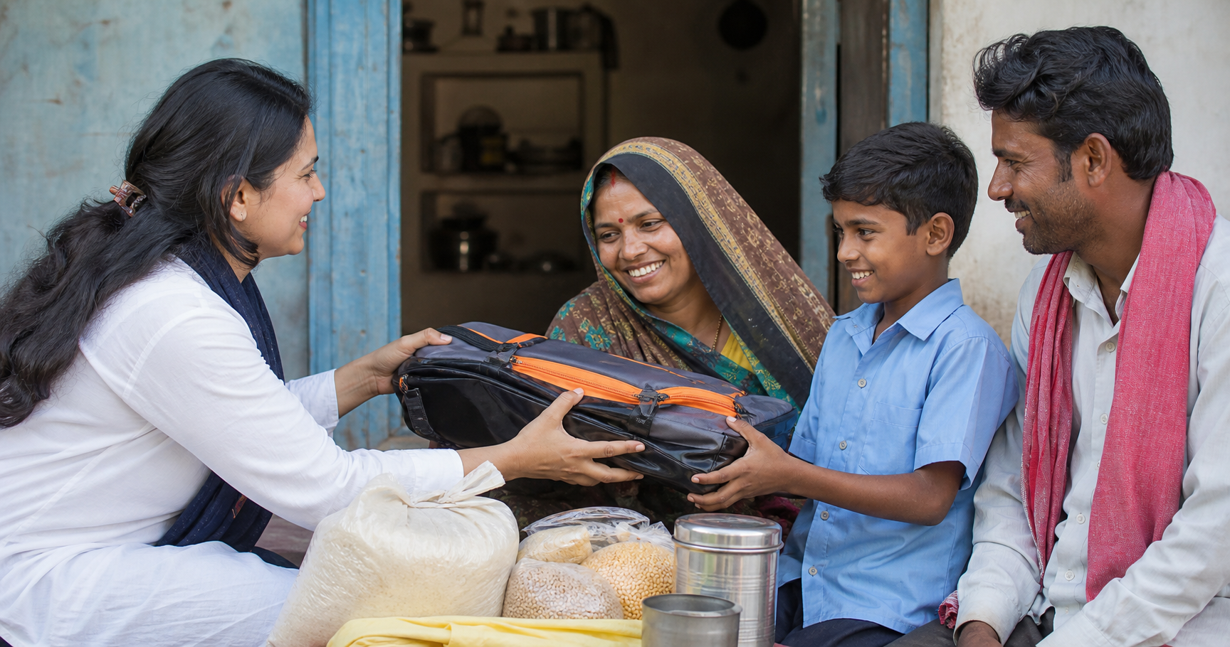 Family receiving education and household support